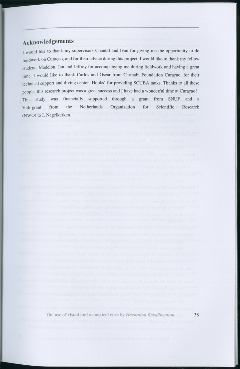 Z Habitat selection by coral fish - Use of visual and acoustical cues by Haemulon flavolineatum - New Page