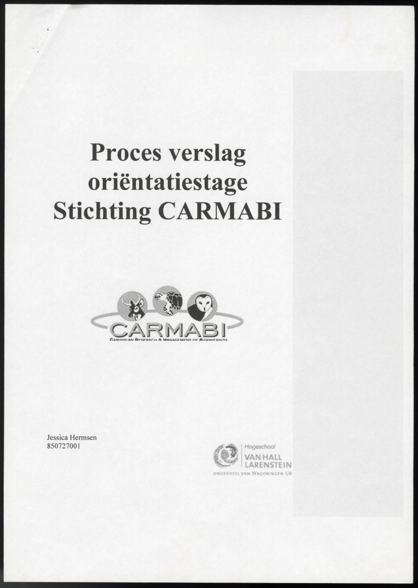 Z Technisch en Proces verslag orientatiestage Stichting CARMABI - New Page