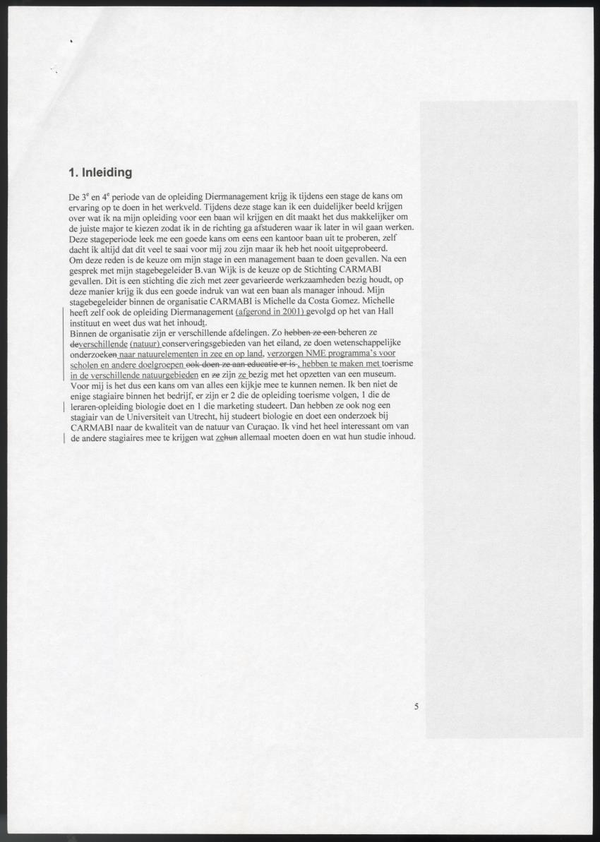 Z Technisch en Proces verslag orientatiestage Stichting CARMABI - New Page