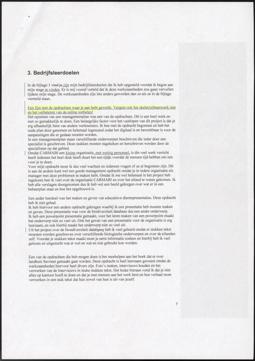 Z Technisch en Proces verslag orientatiestage Stichting CARMABI - New Page