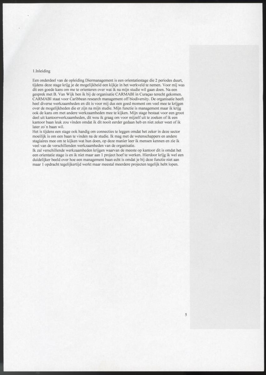 Z Technisch en Proces verslag orientatiestage Stichting CARMABI - New Page