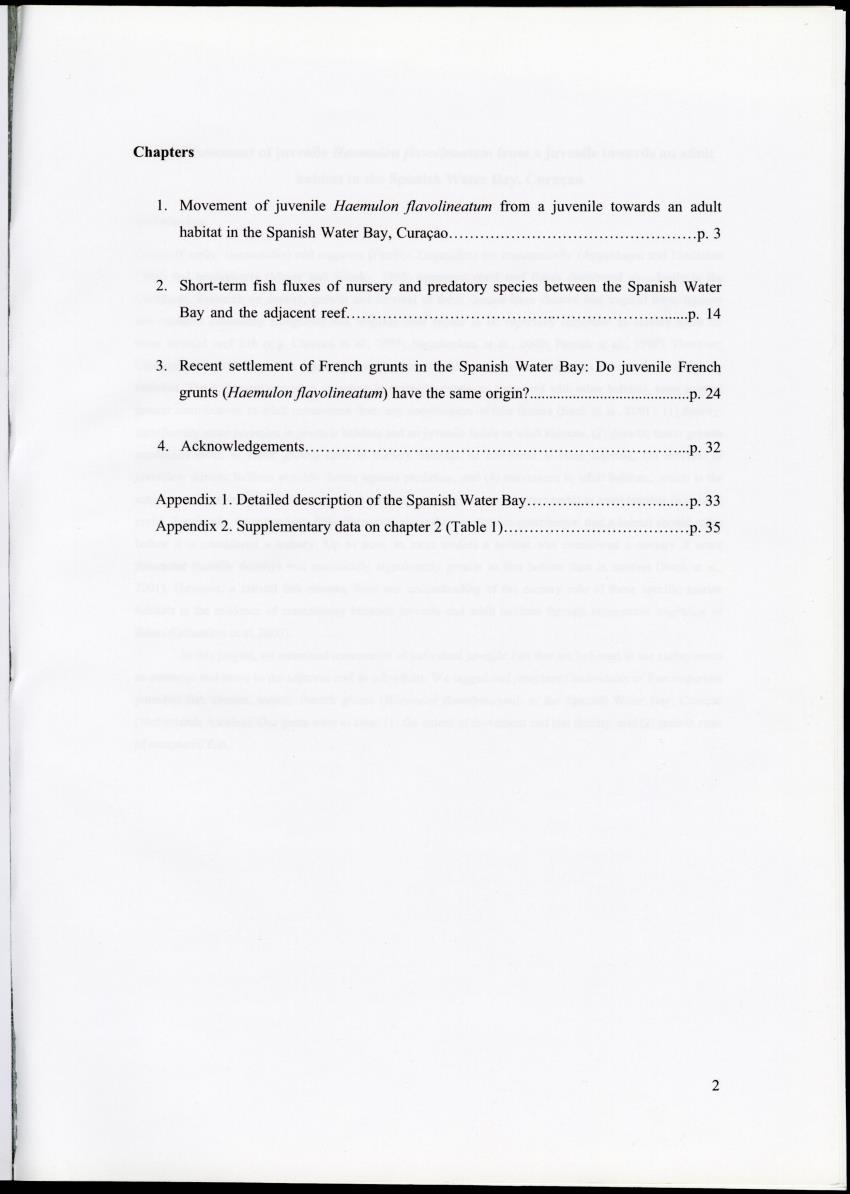 Z Movements of nursery reef fish in the Spanish Water Bay, Curacao - New Page