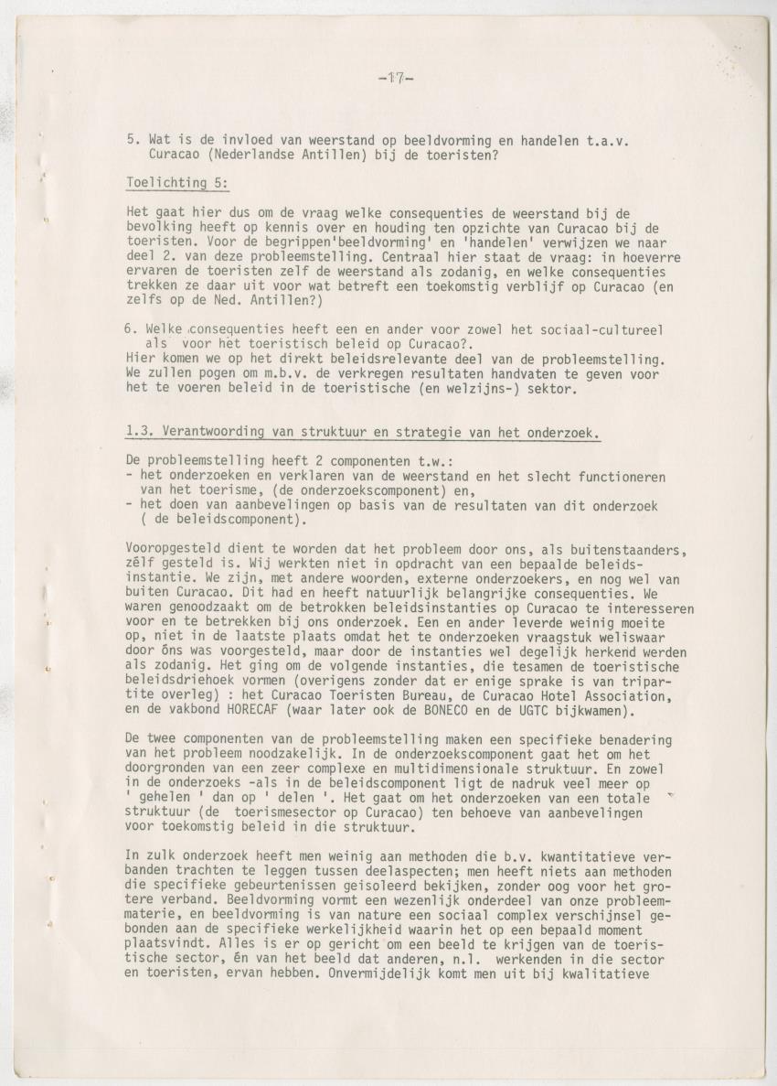 Z zon, zee, zand,........... en weerstand? - een studie naar de sociale implicaties van de toeristische-ontwikkelingen op Curacao - New Page