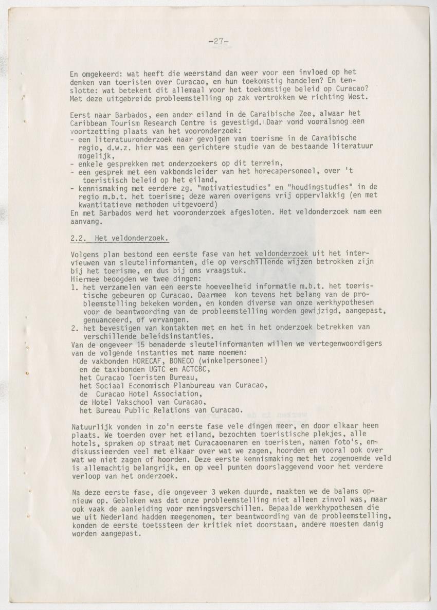 Z zon, zee, zand,........... en weerstand? - een studie naar de sociale implicaties van de toeristische-ontwikkelingen op Curacao - New Page