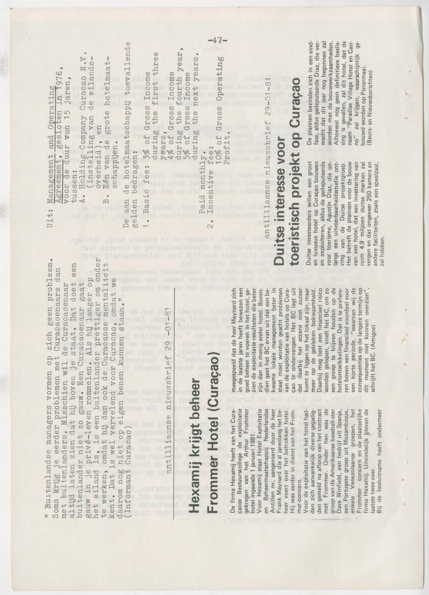 Z zon, zee, zand,........... en weerstand? - een studie naar de sociale implicaties van de toeristische-ontwikkelingen op Curacao - New Page