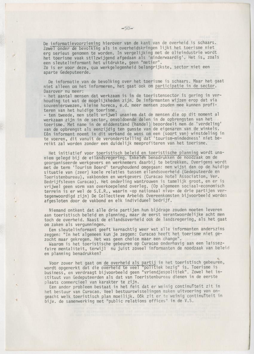 Z zon, zee, zand,........... en weerstand? - een studie naar de sociale implicaties van de toeristische-ontwikkelingen op Curacao - New Page