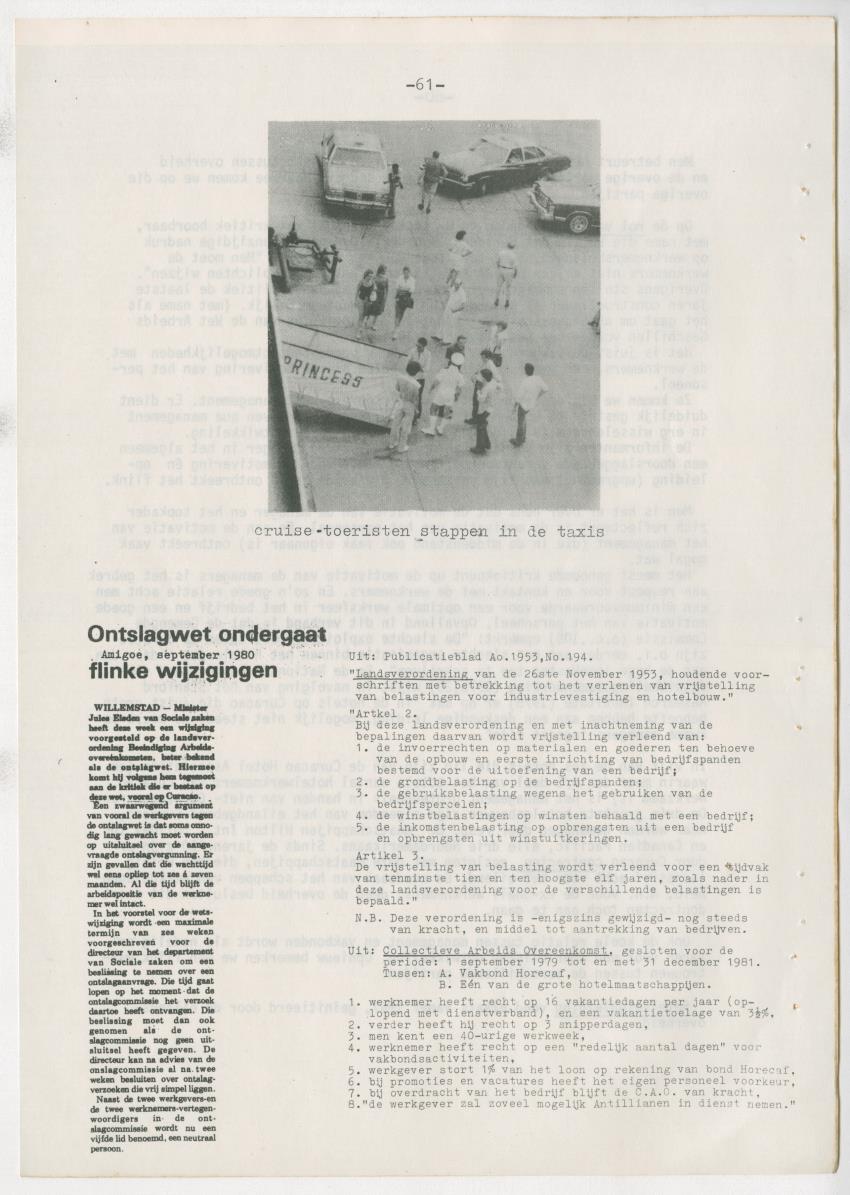 Z zon, zee, zand,........... en weerstand? - een studie naar de sociale implicaties van de toeristische-ontwikkelingen op Curacao - New Page