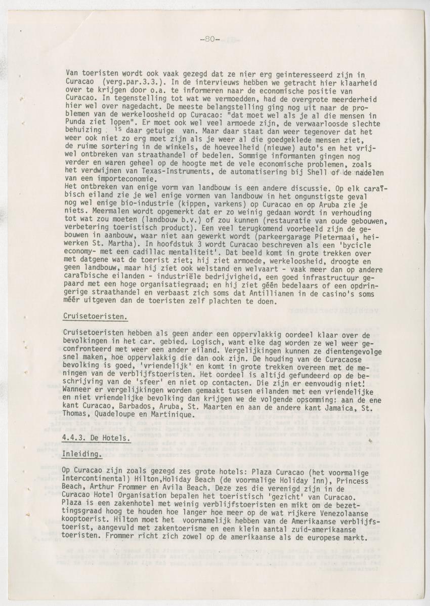 Z zon, zee, zand,........... en weerstand? - een studie naar de sociale implicaties van de toeristische-ontwikkelingen op Curacao - New Page