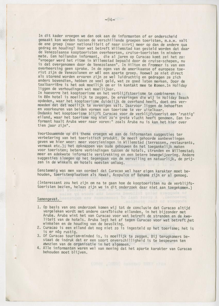 Z zon, zee, zand,........... en weerstand? - een studie naar de sociale implicaties van de toeristische-ontwikkelingen op Curacao - New Page