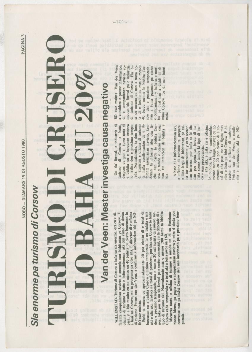 Z zon, zee, zand,........... en weerstand? - een studie naar de sociale implicaties van de toeristische-ontwikkelingen op Curacao - New Page