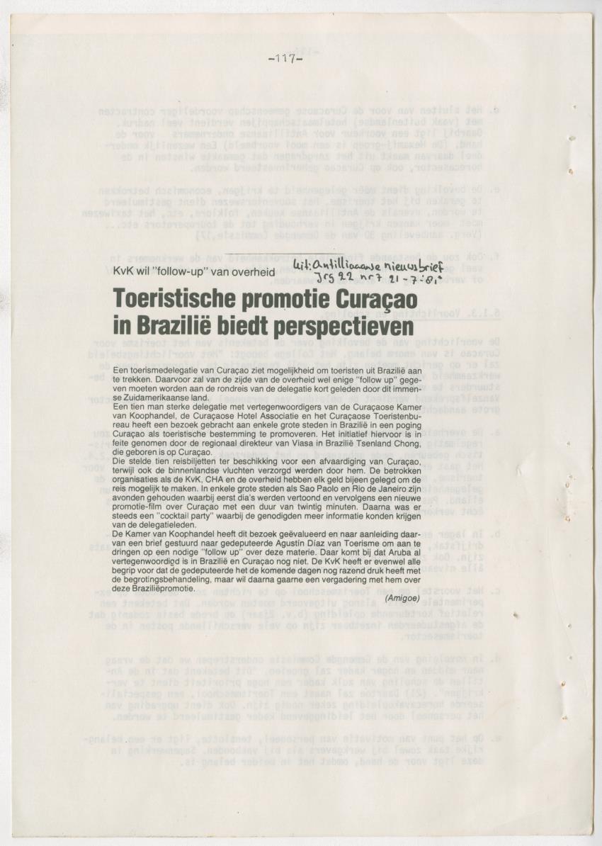 Z zon, zee, zand,........... en weerstand? - een studie naar de sociale implicaties van de toeristische-ontwikkelingen op Curacao - New Page