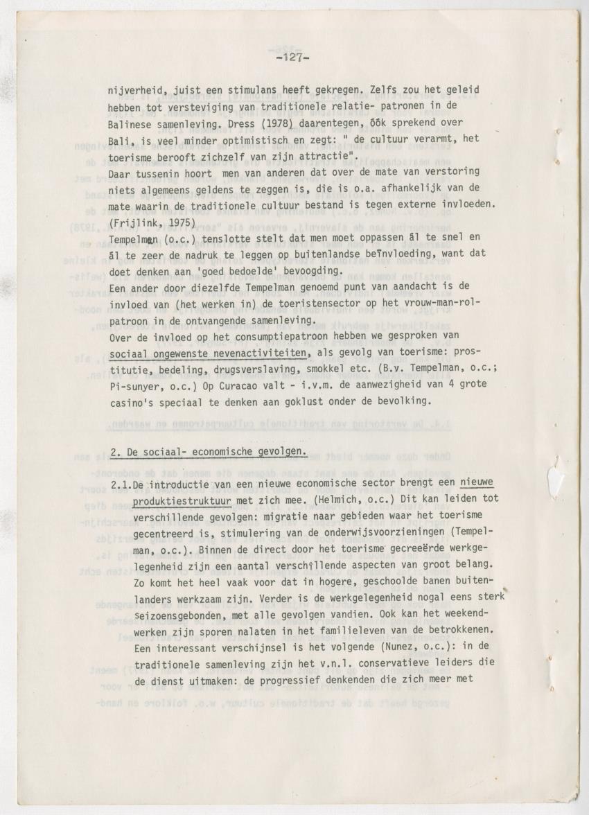 Z zon, zee, zand,........... en weerstand? - een studie naar de sociale implicaties van de toeristische-ontwikkelingen op Curacao - New Page
