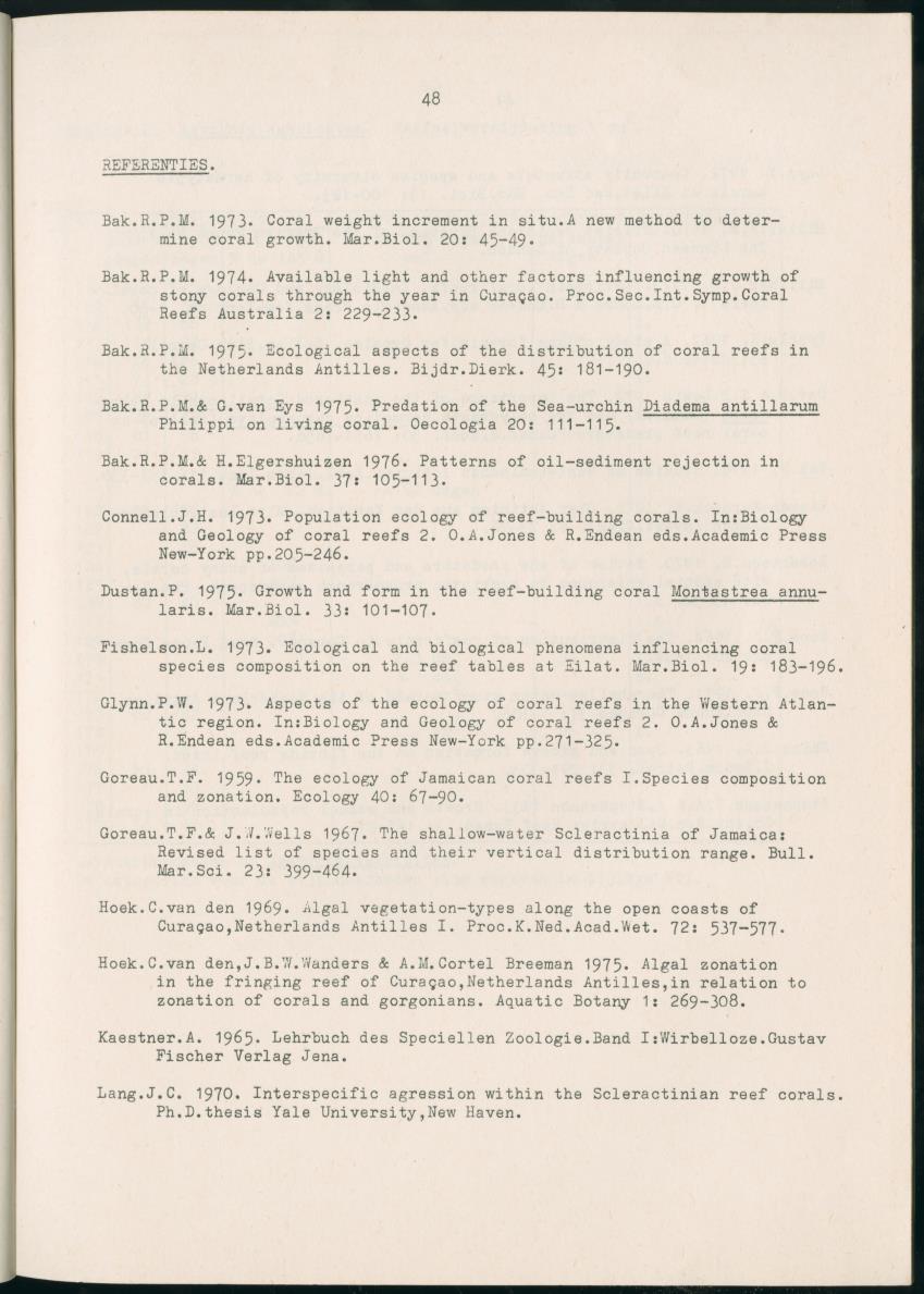 Z Aspekten van kompetitie tussen steenkoralen (scleractinia) en andere bentische rif-organismen - New Page