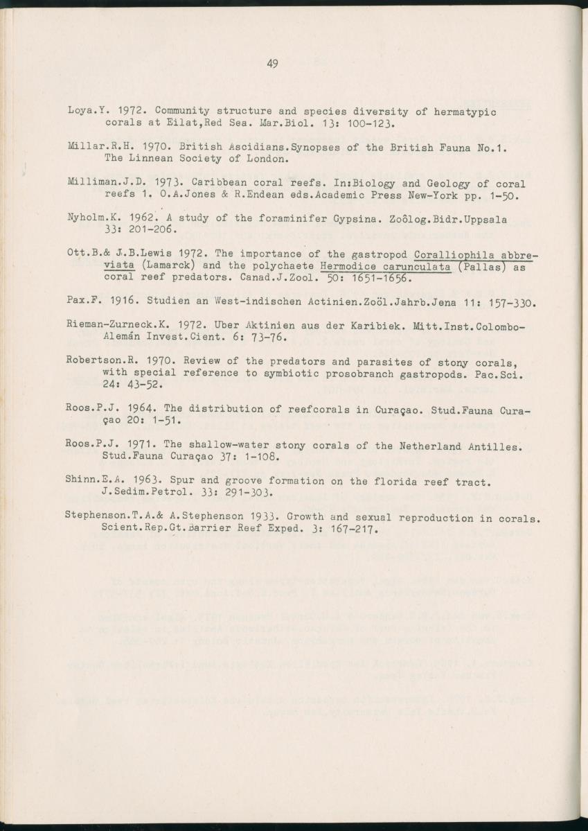 Z Aspekten van kompetitie tussen steenkoralen (scleractinia) en andere bentische rif-organismen - New Page