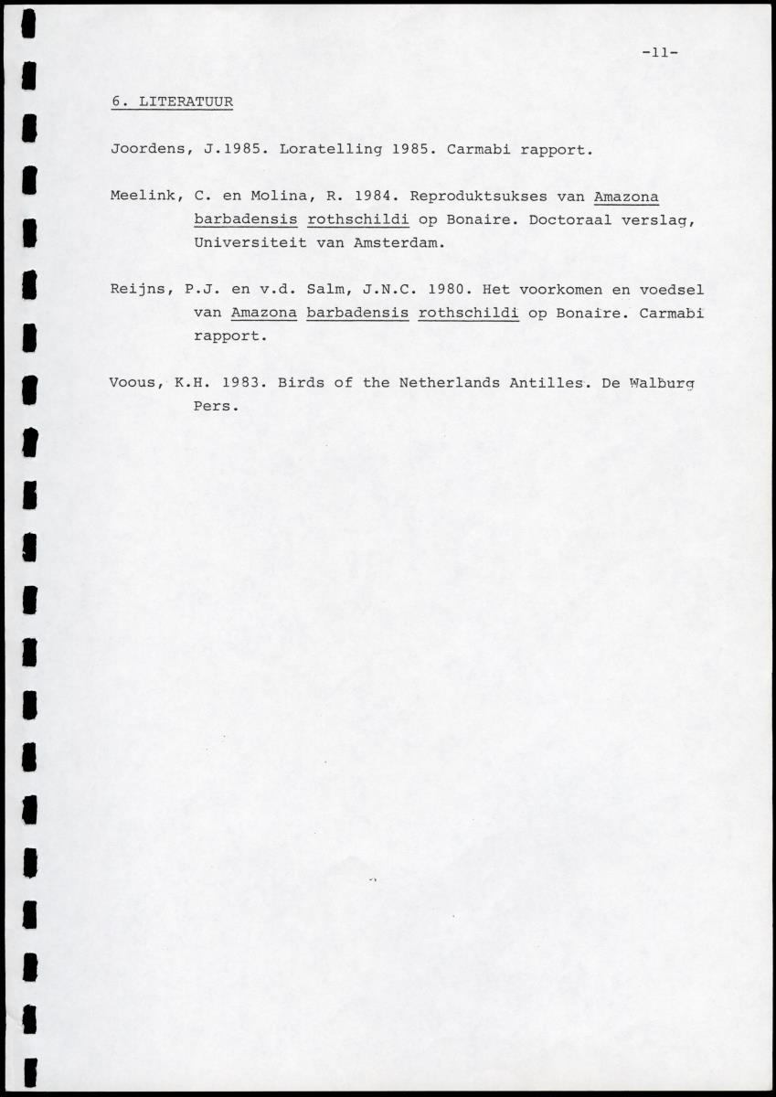 zI. Populatietelling van Amazona barbadensis Rothschildi in 1987. II. Icterus icterus, een aanwinst of niet? - New Page