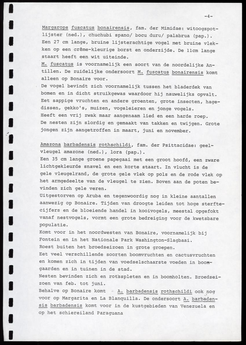zI. Populatietelling van Amazona barbadensis Rothschildi in 1987. II. Icterus icterus, een aanwinst of niet? - New Page