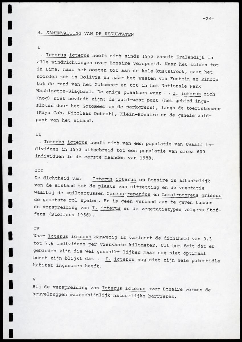 zI. Populatietelling van Amazona barbadensis Rothschildi in 1987. II. Icterus icterus, een aanwinst of niet? - New Page
