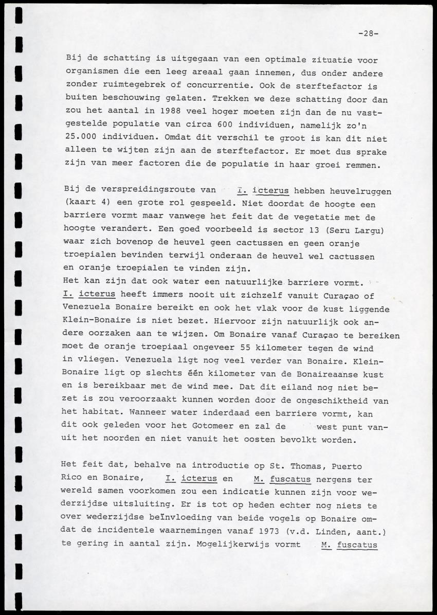 zI. Populatietelling van Amazona barbadensis Rothschildi in 1987. II. Icterus icterus, een aanwinst of niet? - New Page