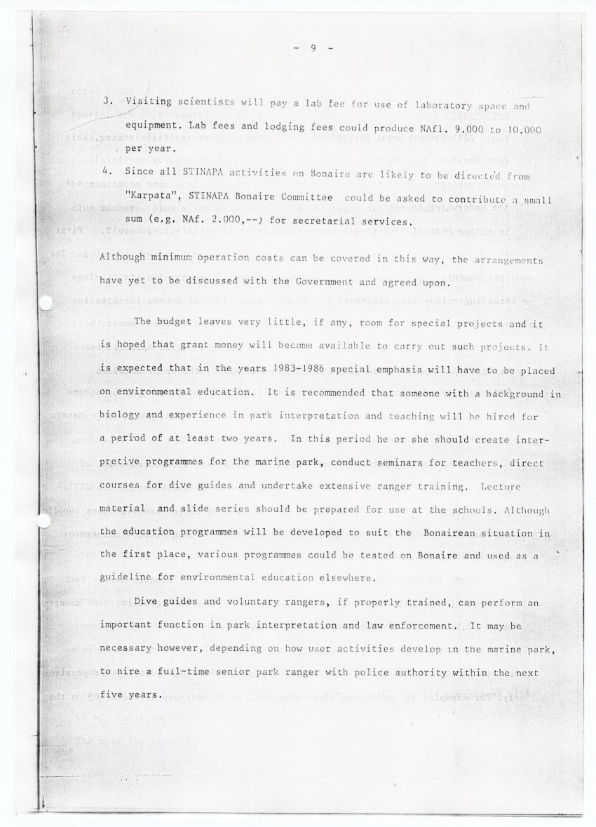 z Interim report on the previous history, the present status and future requirements of the Bonaire Marine Park (IUCN/WWF project 1496) - New Page