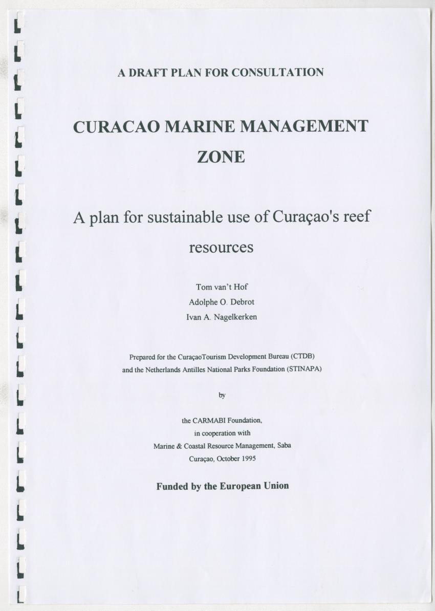 z Curacao marine management zone - A plan for sustainable use of Curacao's reef resources - New Page
