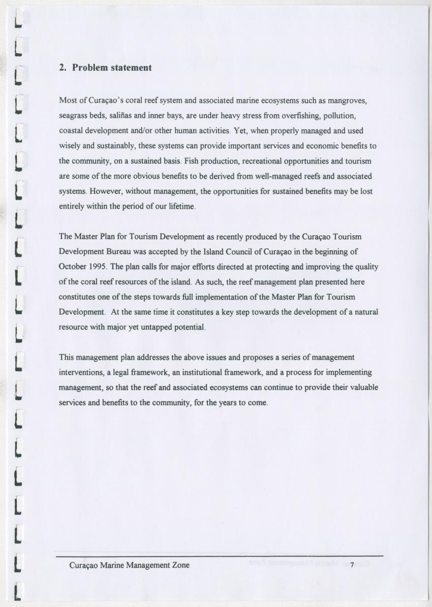 z Curacao marine management zone - A plan for sustainable use of Curacao's reef resources - New Page