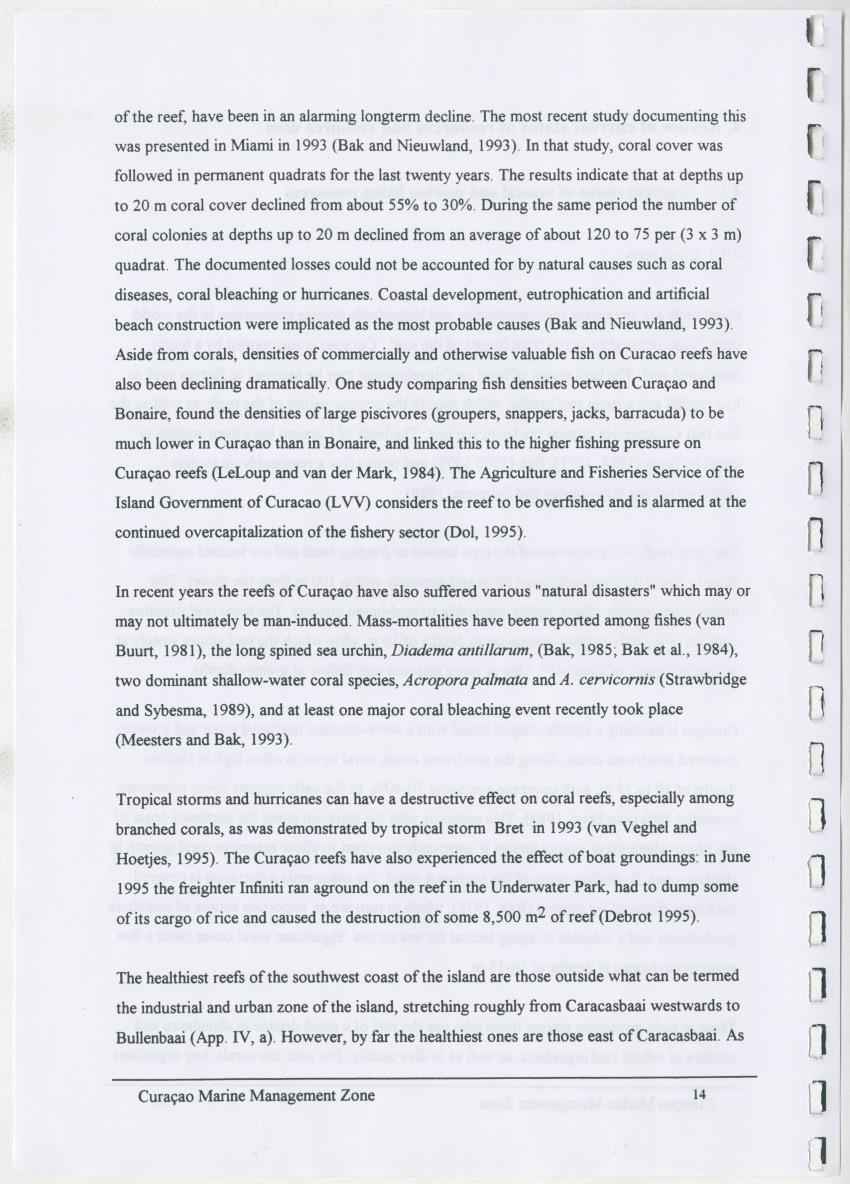 z Curacao marine management zone - A plan for sustainable use of Curacao's reef resources - New Page