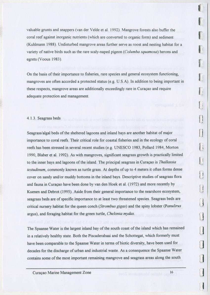z Curacao marine management zone - A plan for sustainable use of Curacao's reef resources - New Page