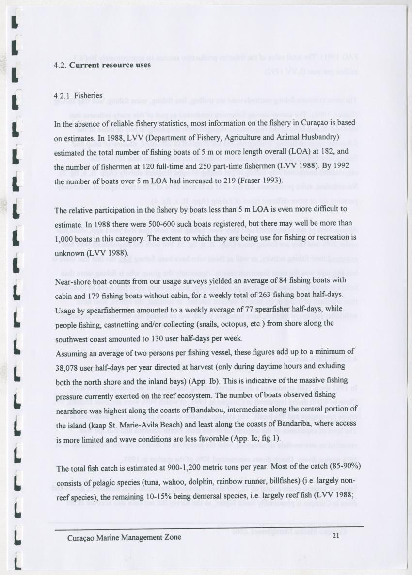 z Curacao marine management zone - A plan for sustainable use of Curacao's reef resources - New Page