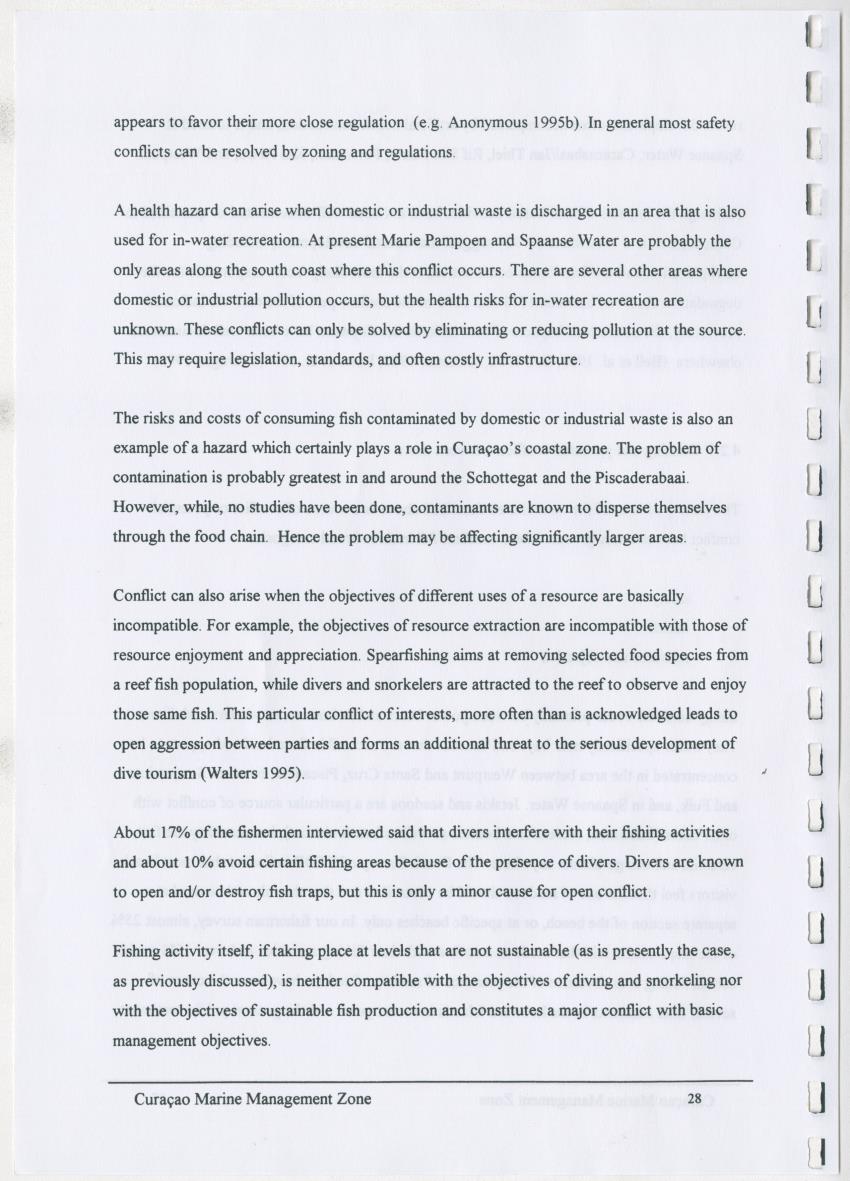 z Curacao marine management zone - A plan for sustainable use of Curacao's reef resources - New Page
