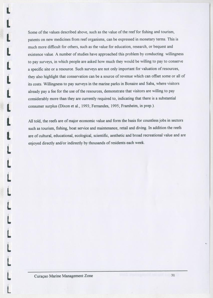 z Curacao marine management zone - A plan for sustainable use of Curacao's reef resources - New Page