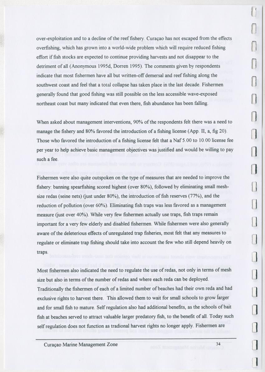 z Curacao marine management zone - A plan for sustainable use of Curacao's reef resources - New Page