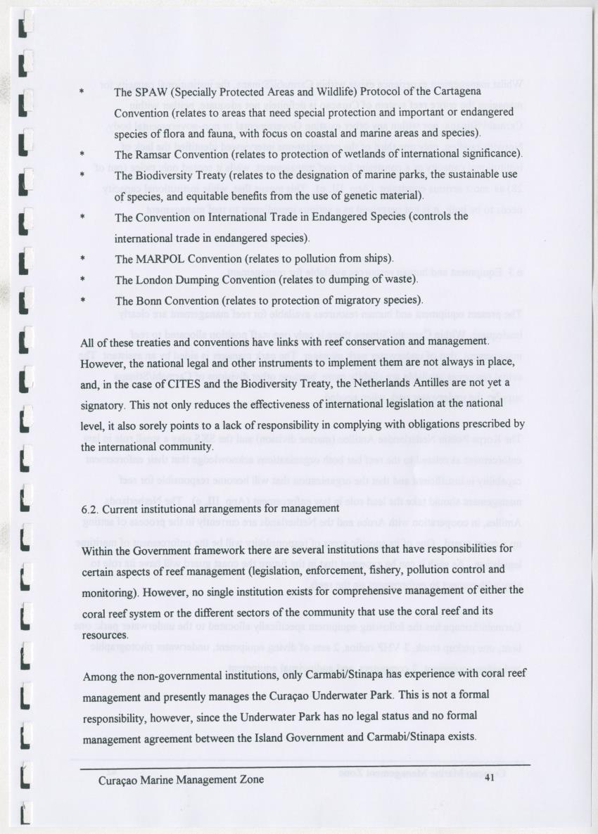 z Curacao marine management zone - A plan for sustainable use of Curacao's reef resources - New Page