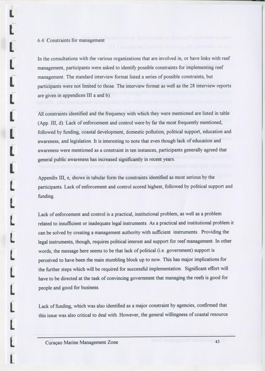 z Curacao marine management zone - A plan for sustainable use of Curacao's reef resources - New Page