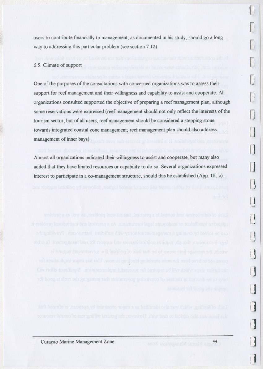 z Curacao marine management zone - A plan for sustainable use of Curacao's reef resources - New Page
