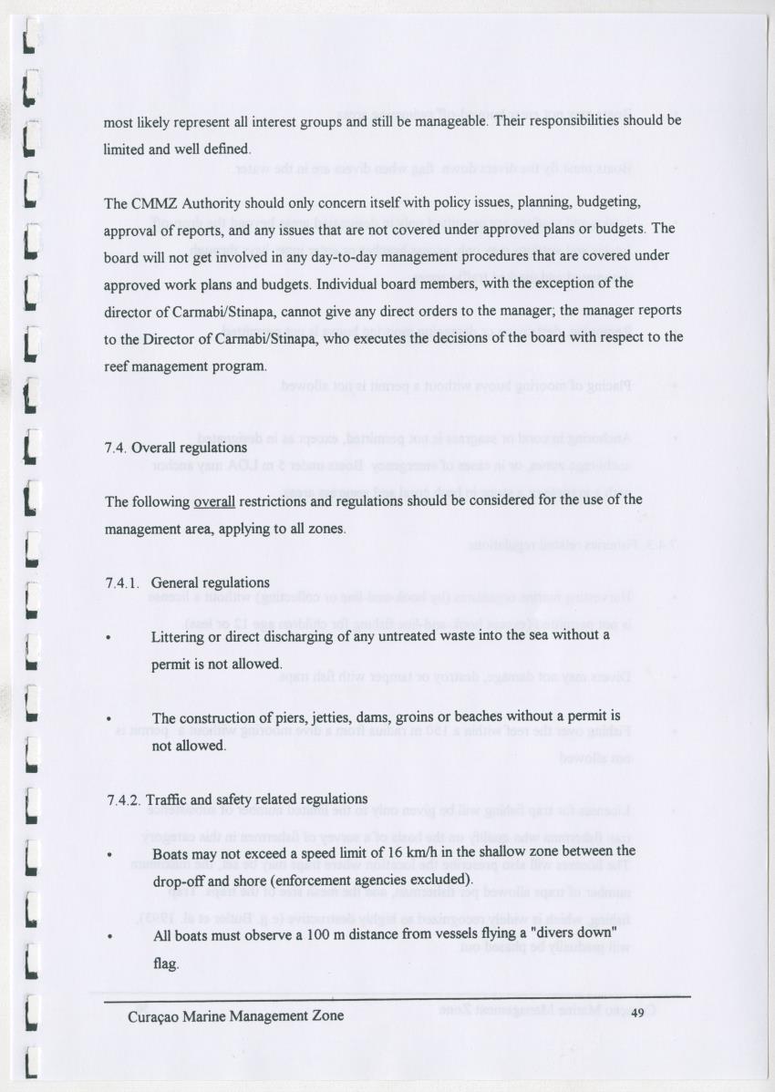 z Curacao marine management zone - A plan for sustainable use of Curacao's reef resources - New Page