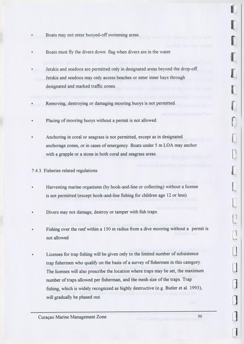 z Curacao marine management zone - A plan for sustainable use of Curacao's reef resources - New Page