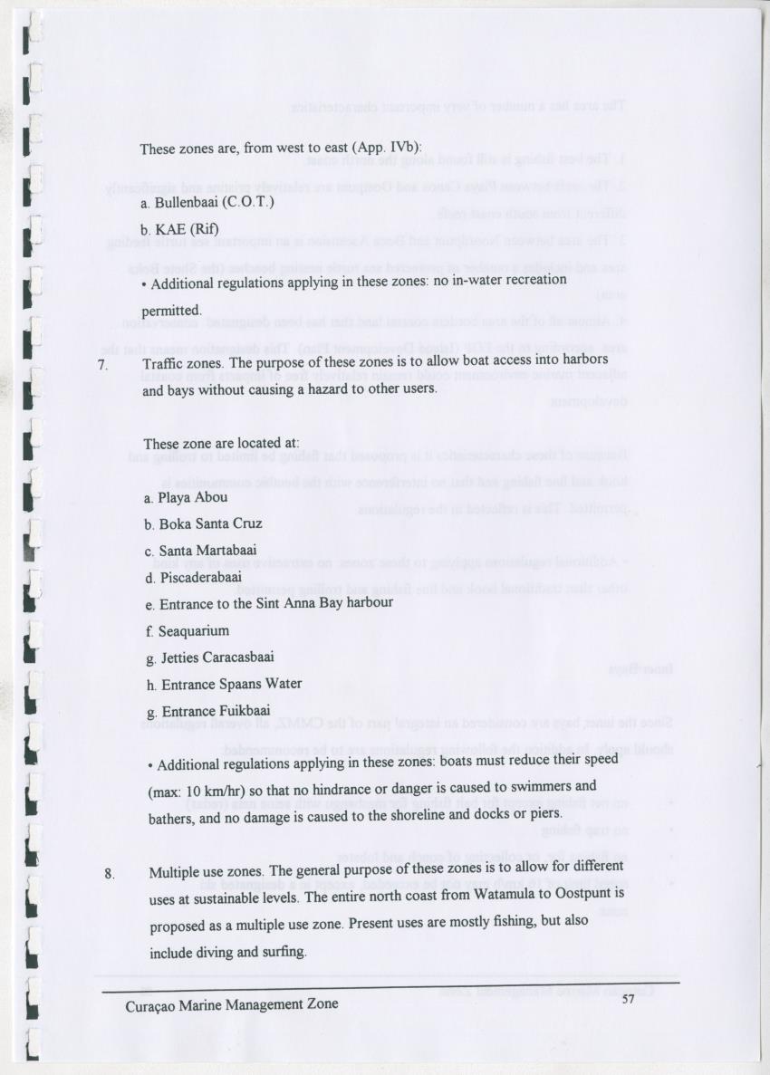 z Curacao marine management zone - A plan for sustainable use of Curacao's reef resources - New Page
