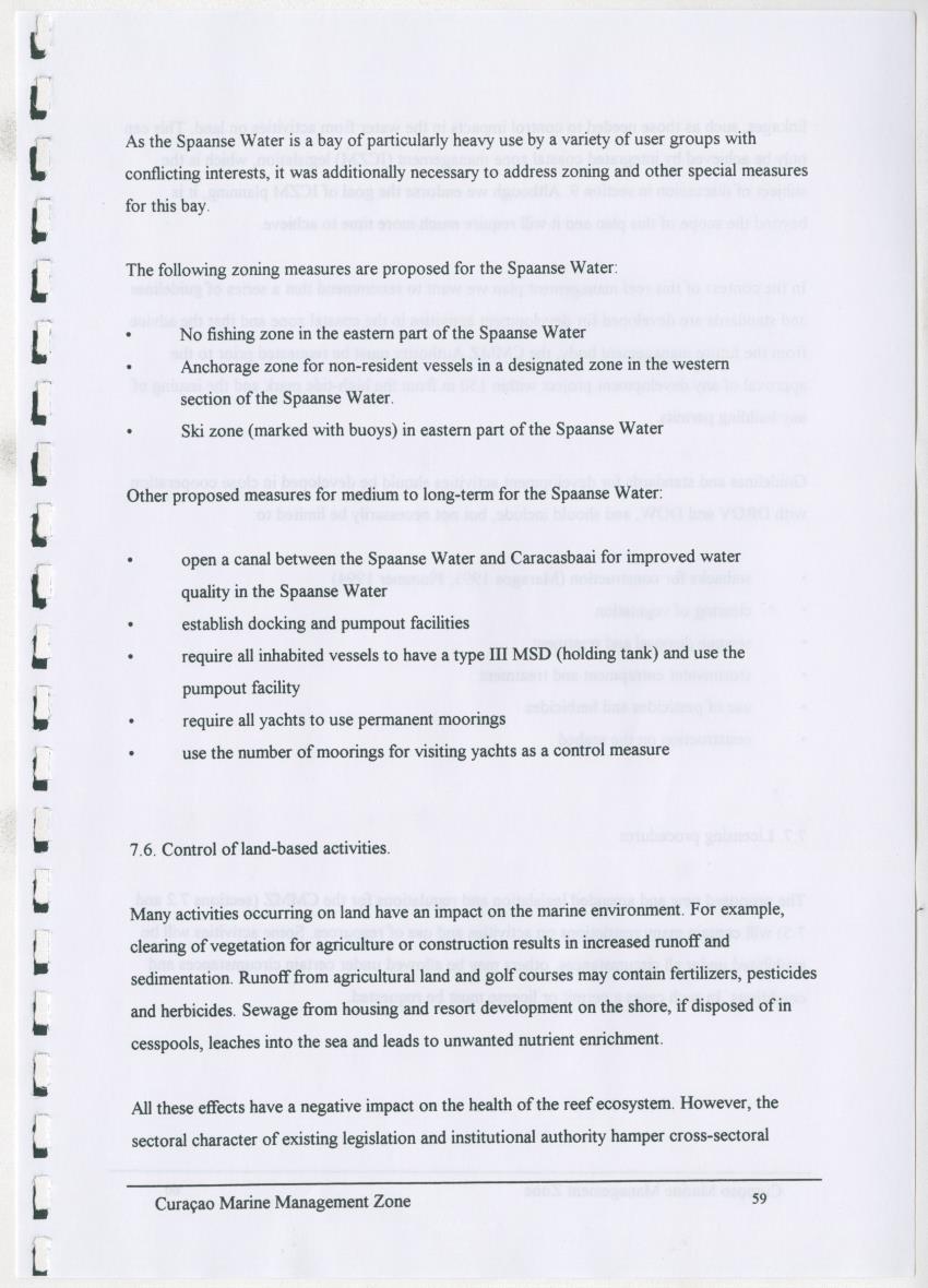 z Curacao marine management zone - A plan for sustainable use of Curacao's reef resources - New Page