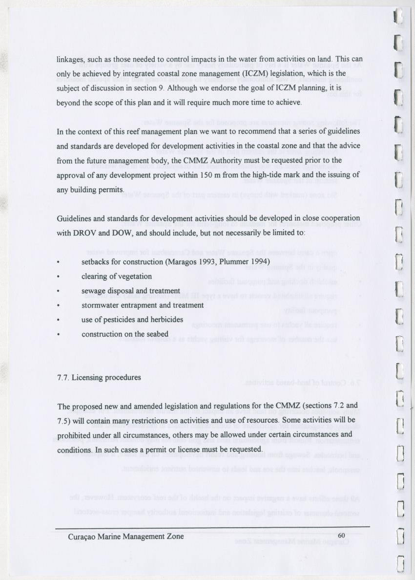 z Curacao marine management zone - A plan for sustainable use of Curacao's reef resources - New Page