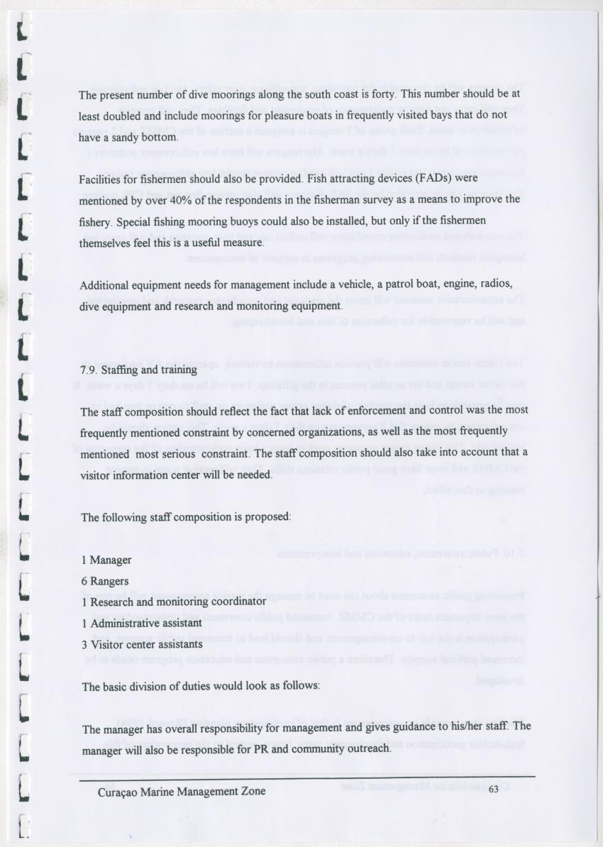 z Curacao marine management zone - A plan for sustainable use of Curacao's reef resources - New Page