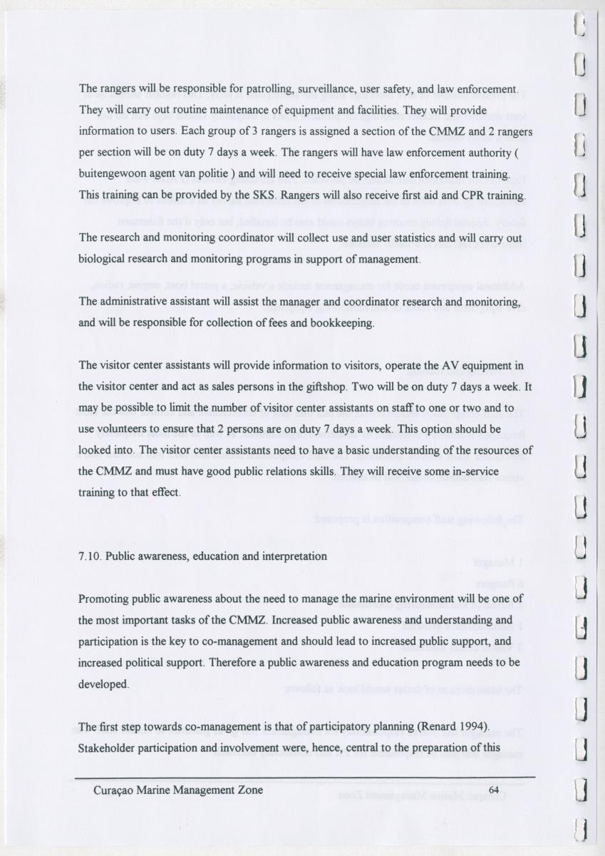 z Curacao marine management zone - A plan for sustainable use of Curacao's reef resources - New Page