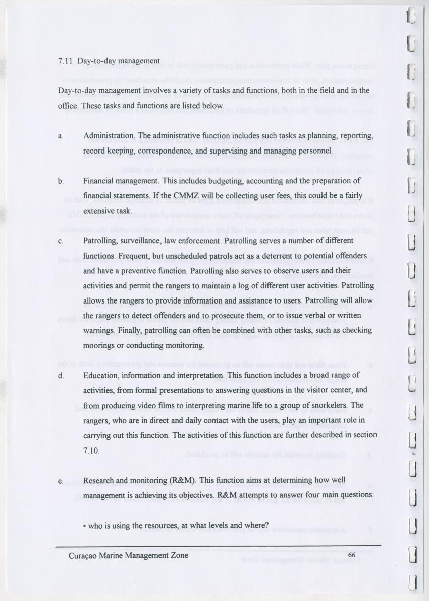 z Curacao marine management zone - A plan for sustainable use of Curacao's reef resources - New Page