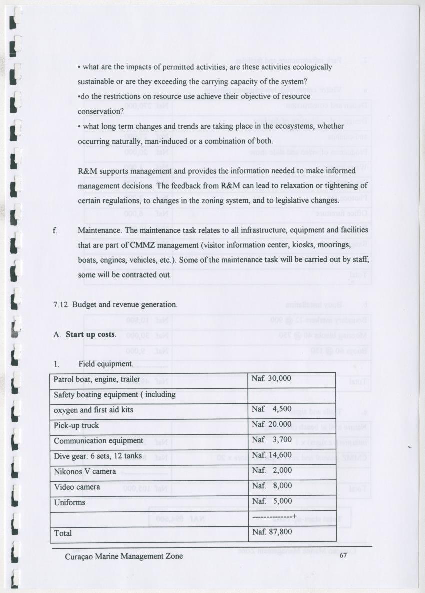 z Curacao marine management zone - A plan for sustainable use of Curacao's reef resources - New Page