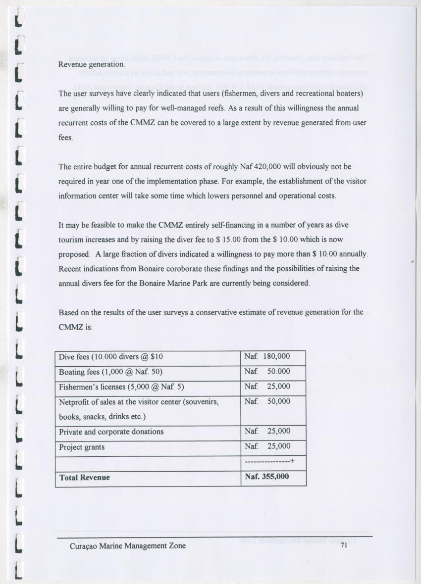 z Curacao marine management zone - A plan for sustainable use of Curacao's reef resources - New Page