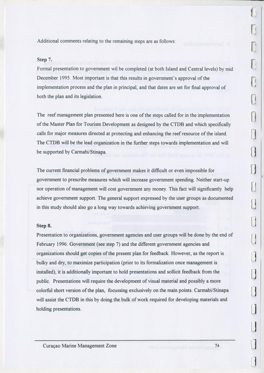 z Curacao marine management zone - A plan for sustainable use of Curacao's reef resources - New Page