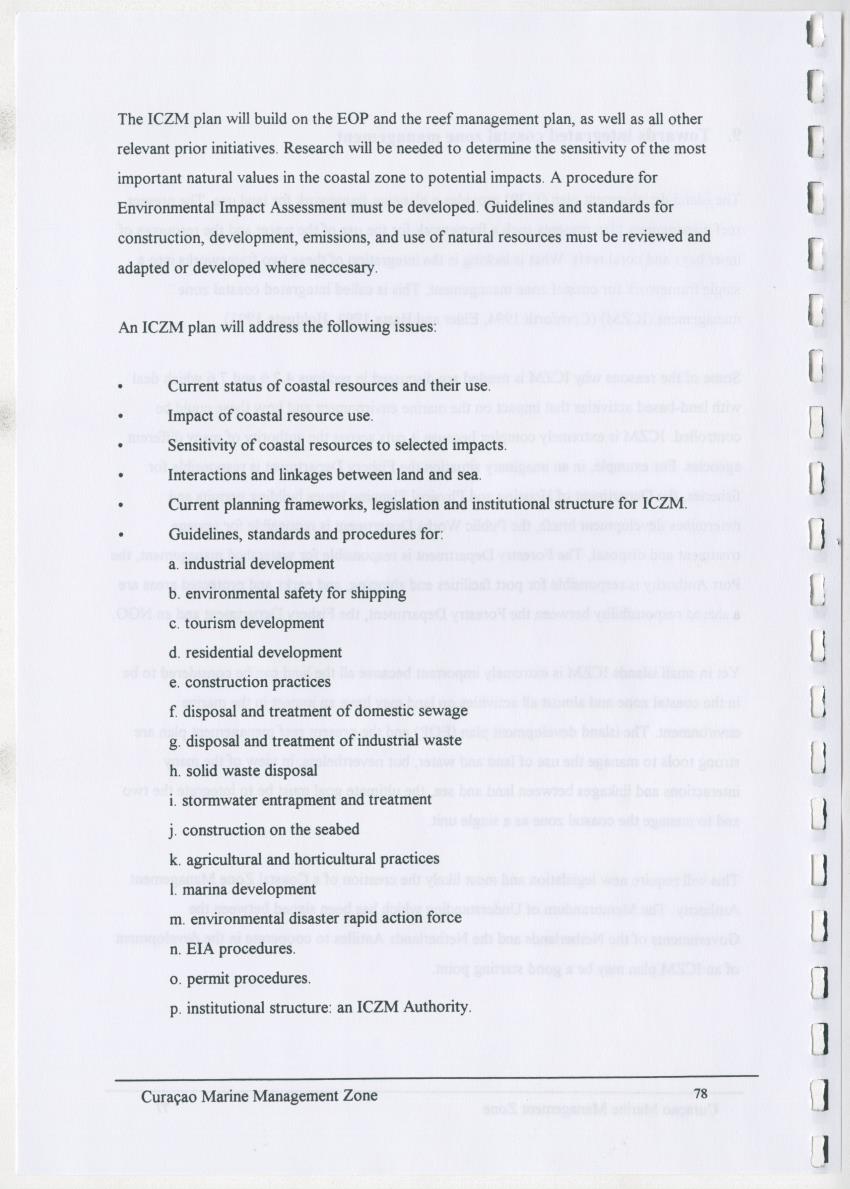 z Curacao marine management zone - A plan for sustainable use of Curacao's reef resources - New Page