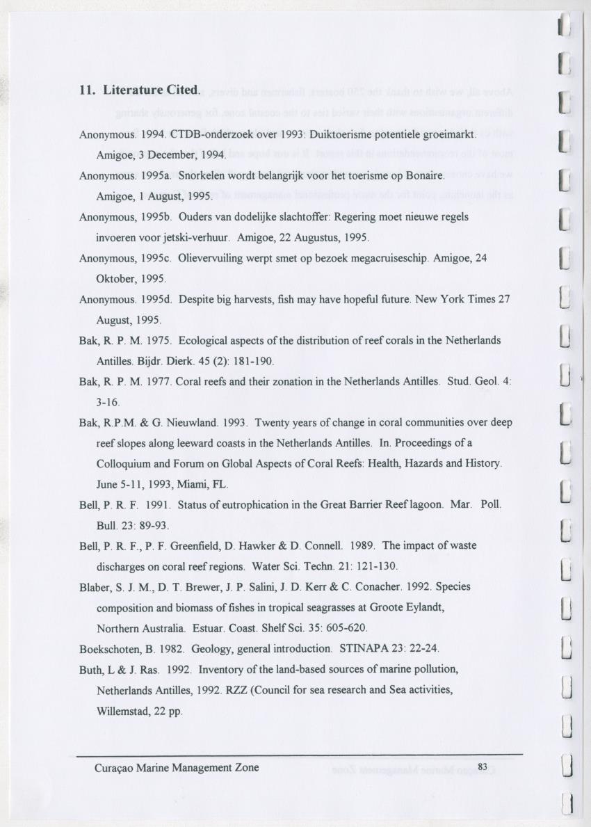 z Curacao marine management zone - A plan for sustainable use of Curacao's reef resources - New Page