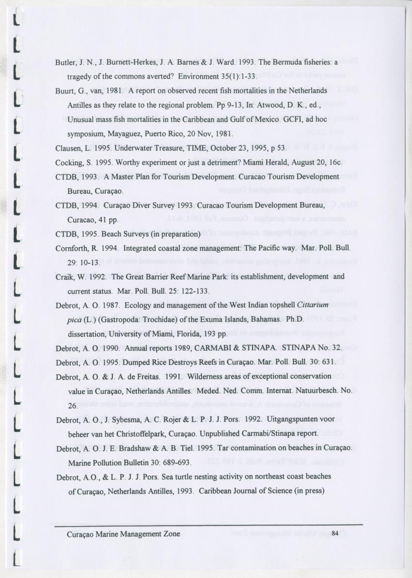 z Curacao marine management zone - A plan for sustainable use of Curacao's reef resources - New Page