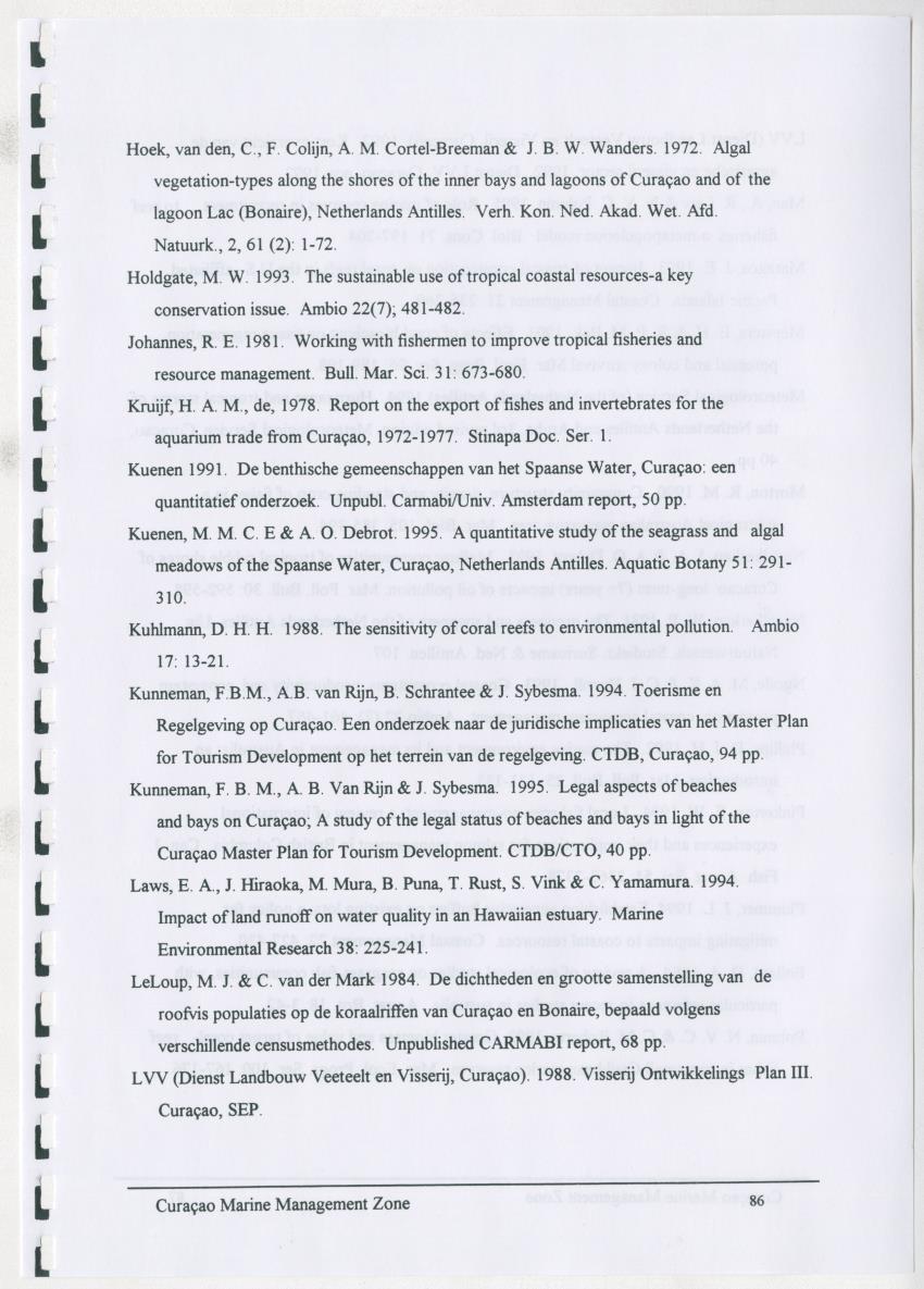 z Curacao marine management zone - A plan for sustainable use of Curacao's reef resources - New Page