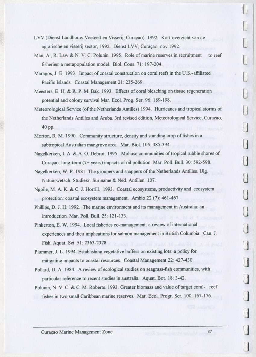 z Curacao marine management zone - A plan for sustainable use of Curacao's reef resources - New Page